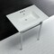 Fauceture KVPB31227W41 Dreyfuss 31" Console Sink W/SS Leg (4", 3 Hole), Wht/Chrome KVPB31227W41 - alternate 2